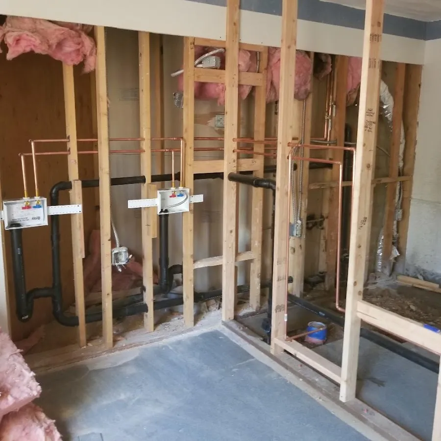Copper pipe rough-in and plumbing installation in Rockford